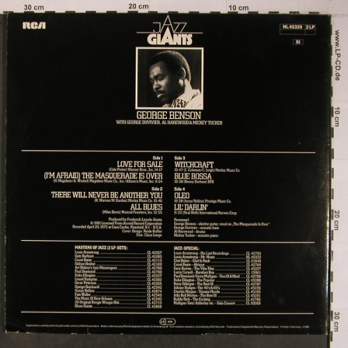 Benson,George: Jazz Giants, w.Duvivier,Harewood, RCA,Musterplatte(NL45339), D, 1981 - 2LP - X6432 - 15,00 Euro