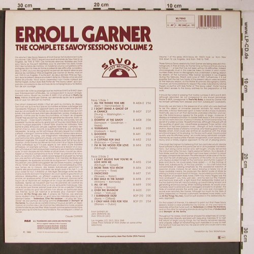 Garner,Erroll: The Complete Savoy Ses.Vol.2,1949, Savoy/RCA(WL70542), D,Ri, 1986 - LP - X6433 - 9,00 Euro