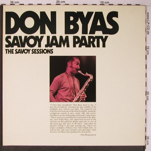 Byas,Don: Savoy Jam Party/Session, 3/4 .1<~~~, Savoy (WL70512(2)), D,Ri,Foc, 1984 Typ: 2LP Best.-Nr.: X6452 Preis: 9,00 Euro