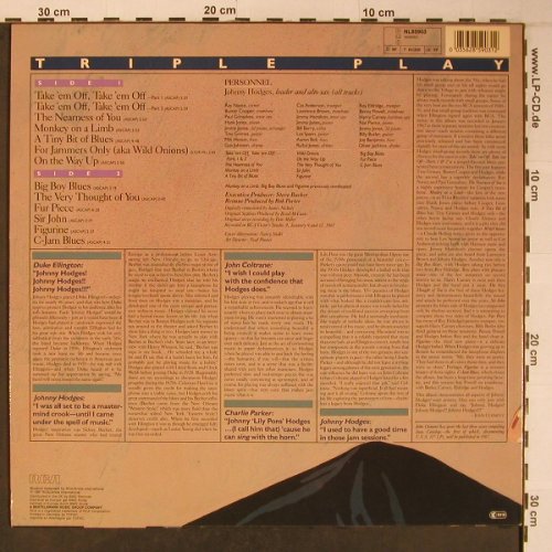 Hodges,Johnny: Triple Play, Bluebird (NL85903), D,like new, 1987 Typ: LP Best.-Nr.: X6465 Preis: 15,00 Euro