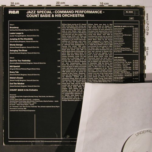 Basie,Count: Command Performance, m-/vg+, RCA,Musterplatte (NL 45332), D, Ri Typ: LP Best.-Nr.: X6484 Preis: 12,50 Euro