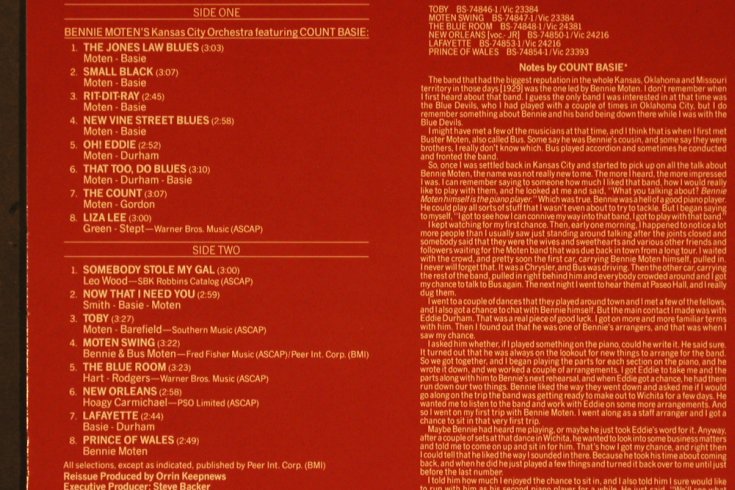 Moten's Kansas City Orchestra,Benni: Basie Beginnings (1927-1932), Bluebird(NL90403), D,like new, 1989 - LP - X6599 - 9,00 Euro