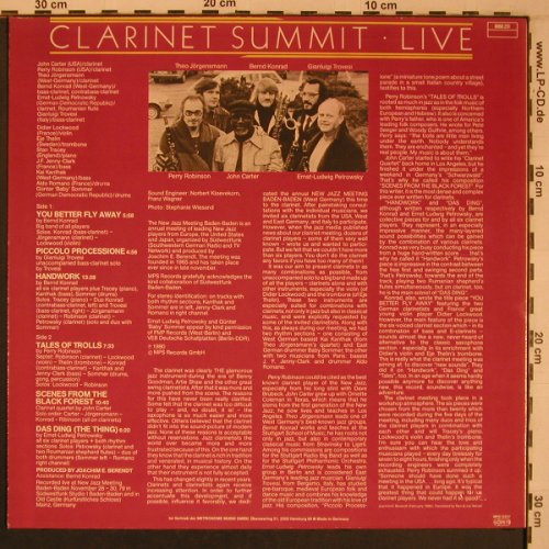 Clarinet Summit Live: You better flyAway,Carter Petrowsky, MPS (0068.251), D, 1980 Typ: LP Best.-Nr.: X6911 Preis: 50,00 Euro