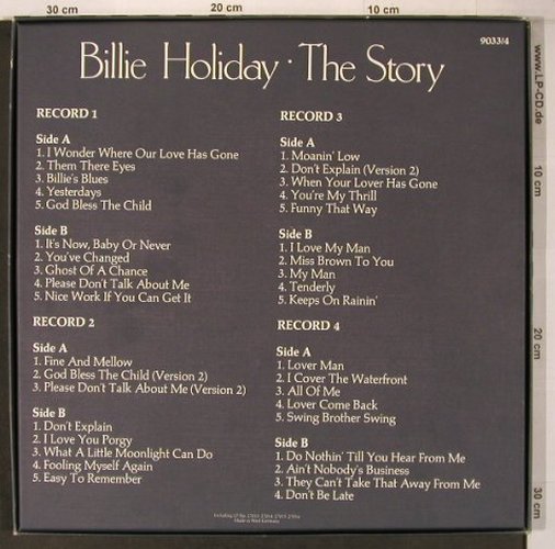 Holiday,Billie: The Story, Box, vg+/m-, Scania (9033/4), D Typ: 4LP Best.-Nr.: X7013 Preis: 12,50 Euro