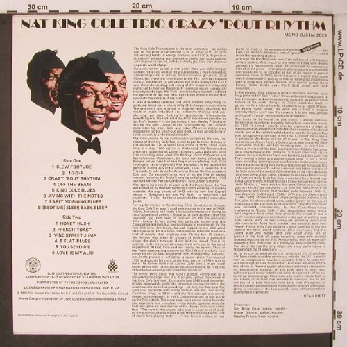 Cole,Nat King -  Trio: Crazy'bout Rhythm ( 78rpm quality), DJM (DJSLM 2029), UK, 1976 Typ: LP Best.-Nr.: X7041 Preis: 7,50 Euro