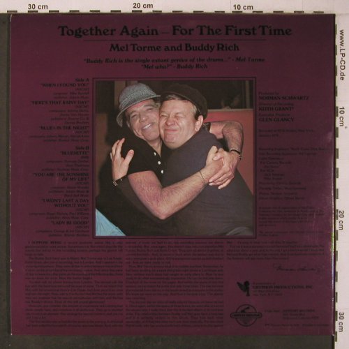 Torme,Mel and Buddy Rich: Together again, Foc,Direct-To-Disc, Century Records(CRDD-1100), D, 1978 - LP - X7052 - 26,00 Euro