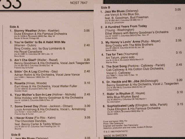 V.A.Stormy Weather 1933: Duke Ellington,B.Crosby,Venuti..., Phontastic(NOST 7647), S, 1983 - LP - X7059 - 7,50 Euro