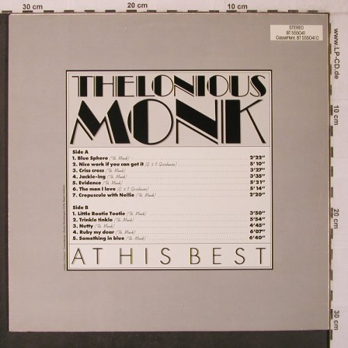 Monk,Thelonious: At his Best, Black Lion(BLM 30407), NL,  - LP - X7166 - 8,00 Euro