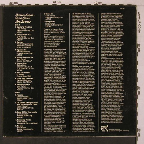 Turner,Joe: Another Epoch-Stride Piano, Pablo(2310 763), D, 1976 - LP - X7167 - 10,50 Euro