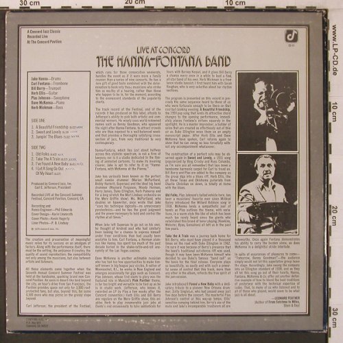 Hanna-Fontana Band: Live at Concord, m-/VG+, woc, Concord (CJ-11), US, 1975 Typ: LP Best.-Nr.: X7175 Preis: 7,50 Euro