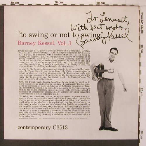 Kessel,Barney: To Swing or not to swing. 955,sign., Contemporary(OJC-317), US,rem Ri, 1987 - LP - X7280 - 17,50 Euro