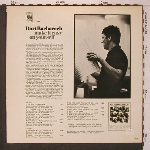 Bacharach,Burt & Phil Ramone: Make It Easy On Yourself, AM (212 069), D, 1969 Typ: LP Best.-Nr.: X7421 Preis: 11,50 Euro