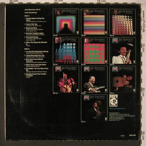 Armstrong,Louis: Jazz Spectrum Vol.2, Metro Records(2356 002), S/D,  - LP - X7465 - 9,00 Euro