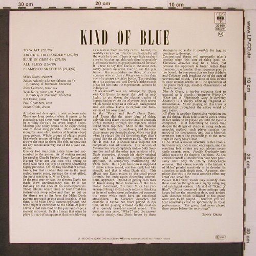 Davis,Miles: Kind Of Blue,Ri, CBS(CBS 32109), NL, Ri, 1962 - LP - X7503 - 19,00 Euro