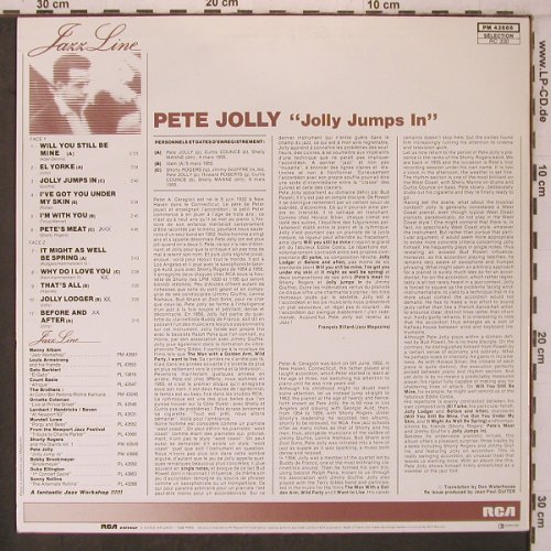 Jolly,Pete: Jolly jumps in, RCA Jazz Line (PM 43666), F Typ: LP Best.-Nr.: X7572 Preis: 9,00 Euro
