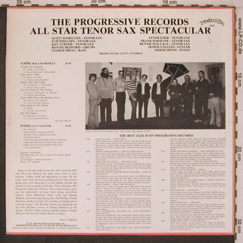 All Star Tenor Sax Spectacular: Scott Hamilton, Peter Loeb..., Progresive Rec. (7019), US, 1980 Typ: LP Best.-Nr.: X7584 Preis: 11,50 Euro