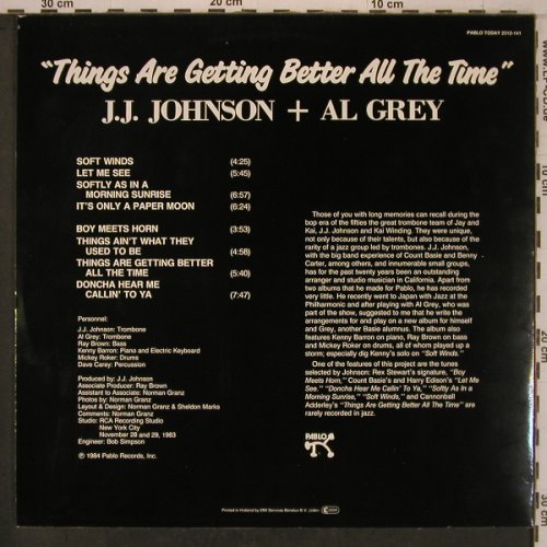 Johnson,J.J. & Al Grey: Things Are Gettinh Better All The T, Pablo (2312-141), EEC, 1984 Typ: LP Best.-Nr.: X7610 Preis: 9,50 Euro