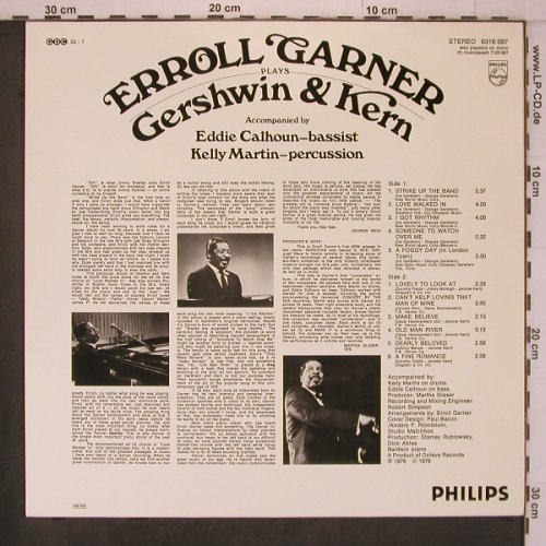 Garner,Eroll: Plays Gershwin & Kern, Philips (6316 097), S, 1977 Typ: LP Best.-Nr.: X7622 Preis: 9,00 Euro
