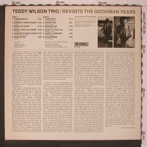 Wilson,Teddy & Trio: Revisits the Goodman Years, Storyville(SLP 4046), US, 1982 - LP - X7627 - 9,50 Euro