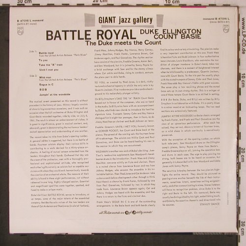 Ellington,Duke: Battle Royal, vg+/m-, Philips nonoaural (B 47016 L), NL Typ: LP Best.-Nr.: X7630 Preis: 9,00 Euro
