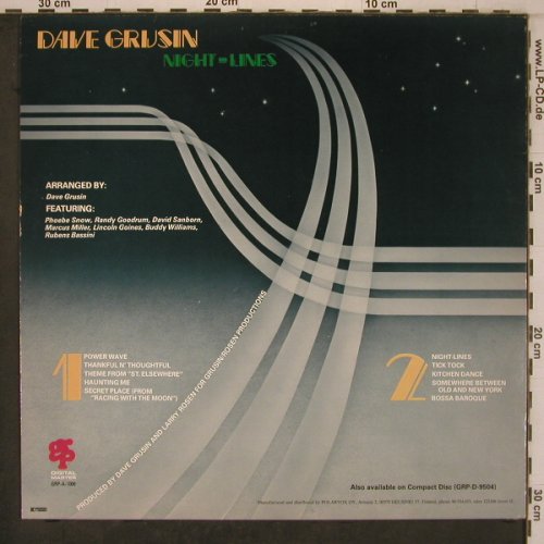 Grusin,Dave: Night-Lines, GRP (GRP-A-1006), SF, 1984 Typ: LP Best.-Nr.: X7636 Preis: 7,50 Euro