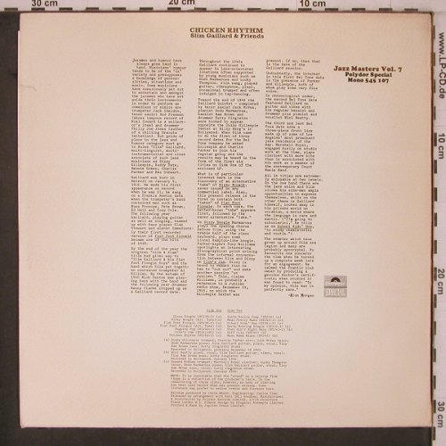 Gaillard,Slim & Friends: Chicken Rhythm,Jazz Master Vol.7, Polydor Sp. (545 107), UK, Mono, 1969 Typ: LP Best.-Nr.: X7641 Preis: 9,50 Euro
