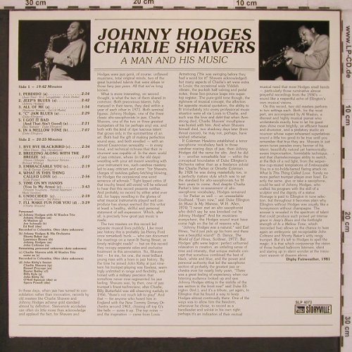 Hodges,Johnny  - Charlie Shavers: A Man And His Music, Storyville (SLP 4073), S, 1985 Typ: LP Best.-Nr.: X7651 Preis: 15,00 Euro