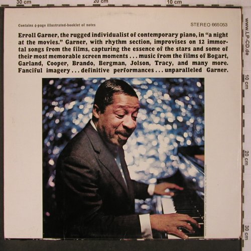 Garner,Erroll: Now Playing-A Night at the Movies, MGM (665 053), US, vg+/m-, 1965 Typ: LP Best.-Nr.: X7761 Preis: 8,00 Euro