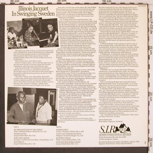 Illionois Jacquet: In Swining Sweden, S.I.R. (SLP 000 001), S, 1978 Typ: LP Best.-Nr.: X7977 Preis: 9,00 Euro
