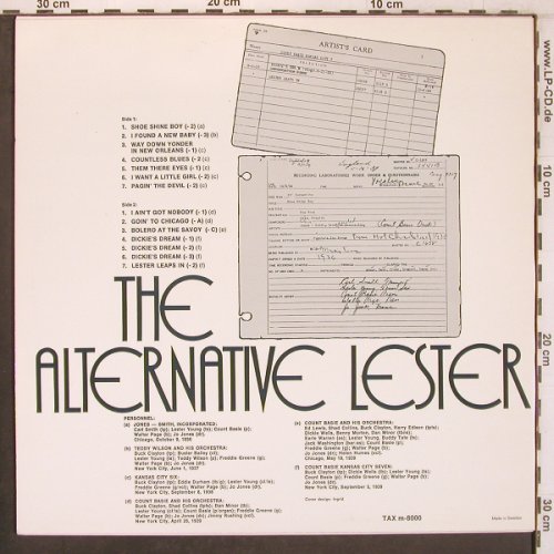 Young,Lester: The Alternative Lester, TAX(m-8000), S, 1975 - LP - X7979 - 9,00 Euro