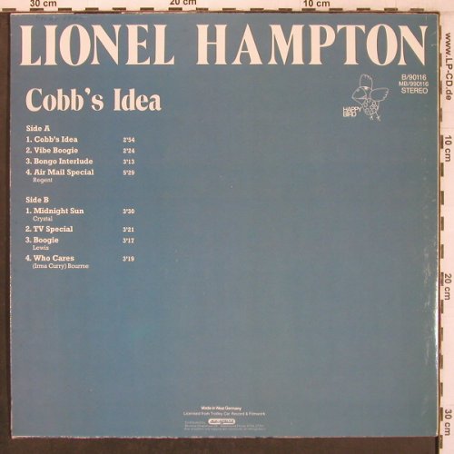Hampton,Lionel: Cobb's Idea, Happy Bird (B 90116), D Typ: LP Best.-Nr.: X7982 Preis: 9,00 Euro