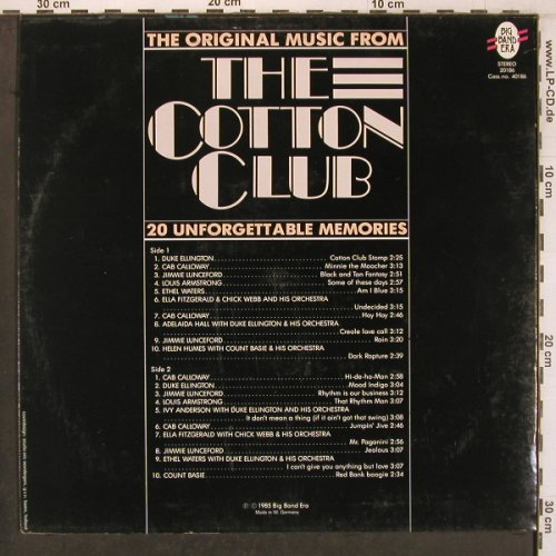 V.A.Cotton Club Legend: 20 Unforgetable Memories, Big Band Era(20186), D, 1985 - LP - X7986 - 7,50 Euro