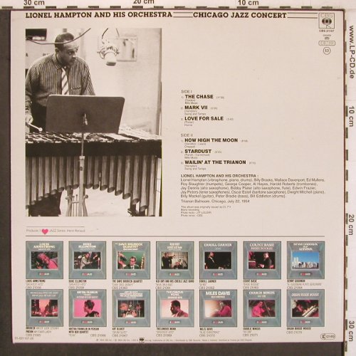 Hampton,Lionel: Chicago Jazz Concert (1954), CBS, I Love Jazz (CBS 21107), NL, 1984 Typ: LP Best.-Nr.: X7989 Preis: 7,50 Euro