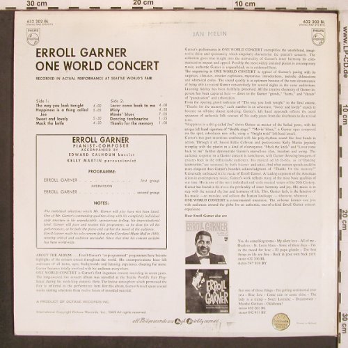 Garner,Erroll: One World Concert, Philips (632 202 BL), NL, Mono, 1963 Typ: LP Best.-Nr.: X8022 Preis: 17,50 Euro