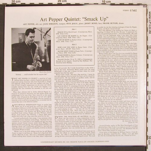 Pepper Quintet,Art: Smack Up (1962), Contemporary(S 7602), US, 1973 - LP - X8024 - 40,00 Euro