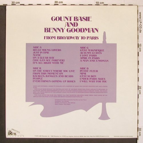 Basie,Count and Benny Goodman: from Broadway to Paris, Foc, ABC Records (ABCX-773/2), US, 1973 Typ: 2LP Best.-Nr.: X8044 Preis: 37,00 Euro