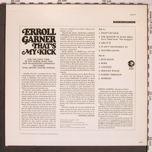 Garner,Erroll: That's my Kick, MGM (665 074), S, 1967 Typ: LP Best.-Nr.: X8062 Preis: 17,50 Euro