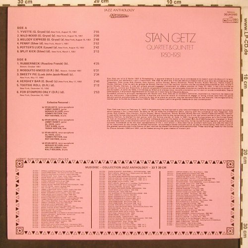 Getz,Stan: Quintet & Quartet, 1950-51, m /vg+, Musidisc (30 JA 5193), F Typ: LP Best.-Nr.: X8066 Preis: 7,50 Euro