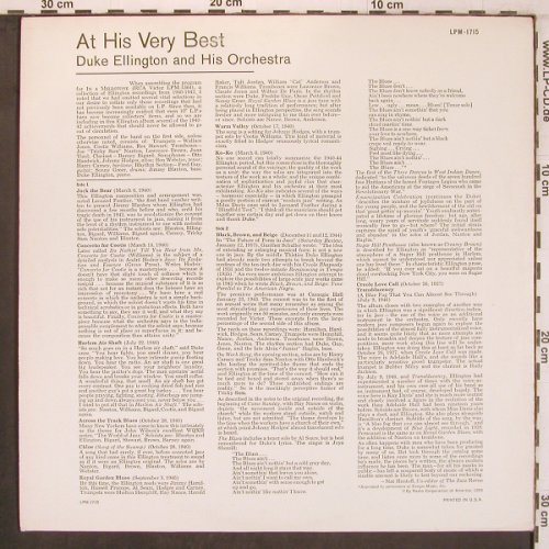 Ellington,Duke: At His Very Best, RCA (LPM-1715), US, 1959 Typ: LP Best.-Nr.: X8101 Preis: 9,50 Euro