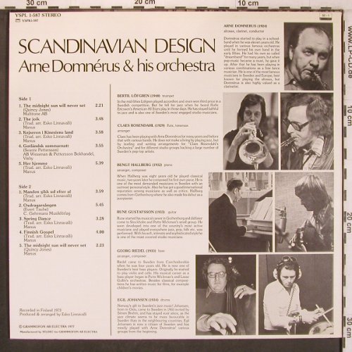 Domnerus,Arne & his Orchestra: Scandinavian Design, RCA (YSPL 1-587), D, 1977 Typ: LP Best.-Nr.: X8105 Preis: 35,00 Euro