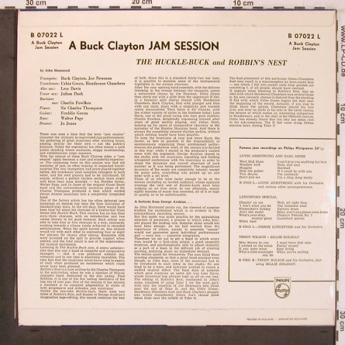 Clayton,Buck: Jam Session, Philips (B 07022 L), NL Typ: LP Best.-Nr.: X8112 Preis: 17,50 Euro