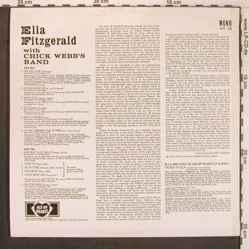 Fitzgerald,Ella: with Chick Webb's Band, rec.1939-40, Ace of Hearts (AH 36), UK,m-/VG+ Typ: LP Best.-Nr.: X8119 Preis: 9,00 Euro