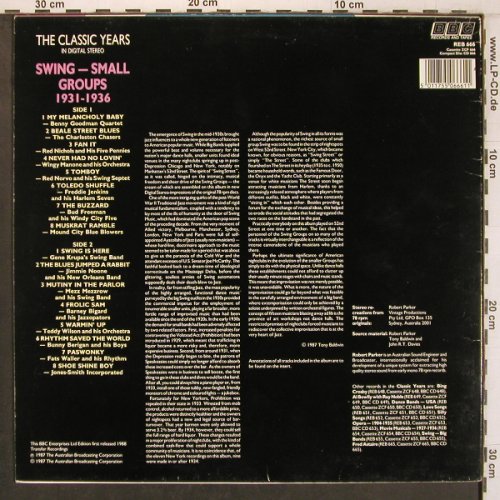 V.A.Swing - Small Groups 1931 to 36: B.Goodman..Jones Smith Inc., Vol.10, BBC(REB 666), UK, 1987 - LP - X8126 - 7,50 Euro