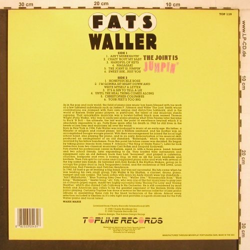 Waller,Fats: The Joint Is Jumpin', Topline Rec.(TOP 139), EEC, 1985 - LP - X8138 - 9,00 Euro