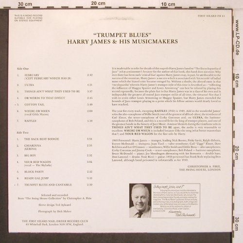 James,Harry & his Musicmakers: Trumpet Blue, First Heart (FH 41), UK, 1981 Typ: LP Best.-Nr.: X8145 Preis: 7,50 Euro