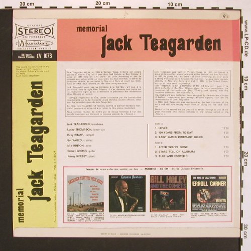 Teagarden,Jack: Memorial, Musidisc(30 CV 1073), F,  - LP - X8213 - 7,50 Euro