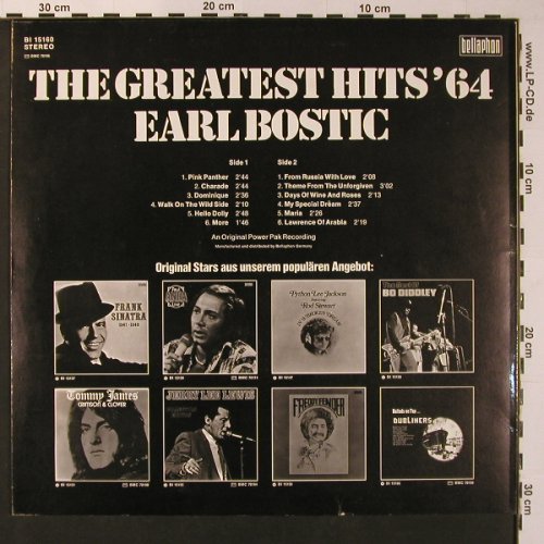 Bostic,Earl: The Greatest Hits of 1964, Bellaphon (BI 15160), D Typ: LP Best.-Nr.: X8928 Preis: 6,00 Euro
