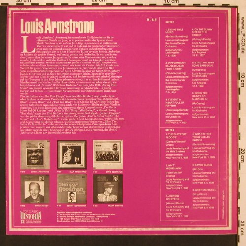 Armstrong,Louis: Swing That Music Satchmo (1936-39), Historia (H-619), D Typ: LP Best.-Nr.: X9004 Preis: 6,00 Euro