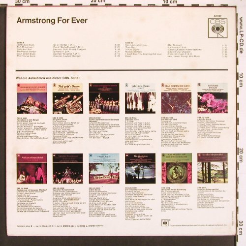 Armstrong,Louis: For Ever, CBS (52 027), D Typ: LP Best.-Nr.: X9371 Preis: 5,00 Euro