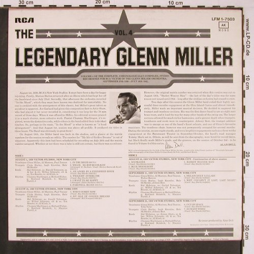 Miller,Glenn & His Orch.: The Legendary Vol.4, Promo-Stol, RCA(LFM 1-7503), D, Mono, 1974 - LP - Y1016 - 7,50 Euro